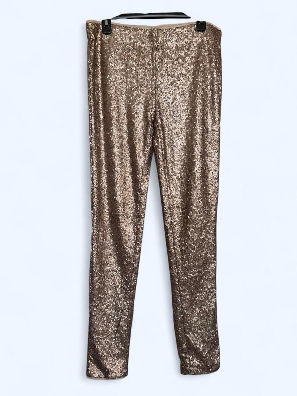 NWT May & July Gold Sequin Leggings L Metallic Sparkle Party Festival Pants